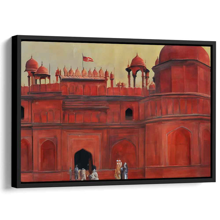 Crimson Citadel Glow: The Red Fort of Delhi in Warm Tones