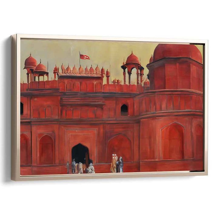 Crimson Citadel Glow: The Red Fort of Delhi in Warm Tones