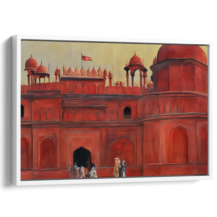 Crimson Citadel Glow: The Red Fort of Delhi in Warm Tones