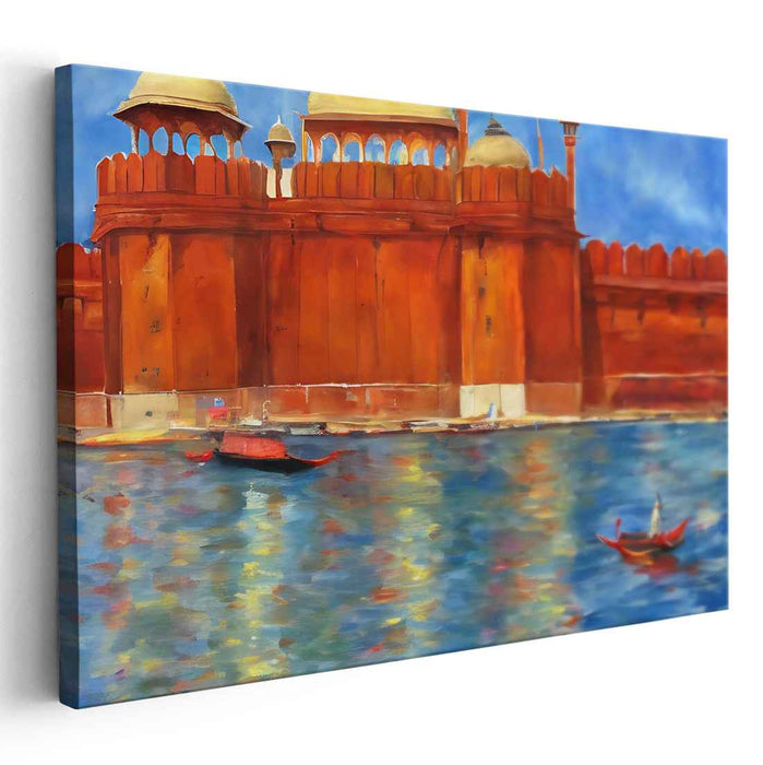 Maritime Memory Lane: Historical Waterfront Scene Canvas Art