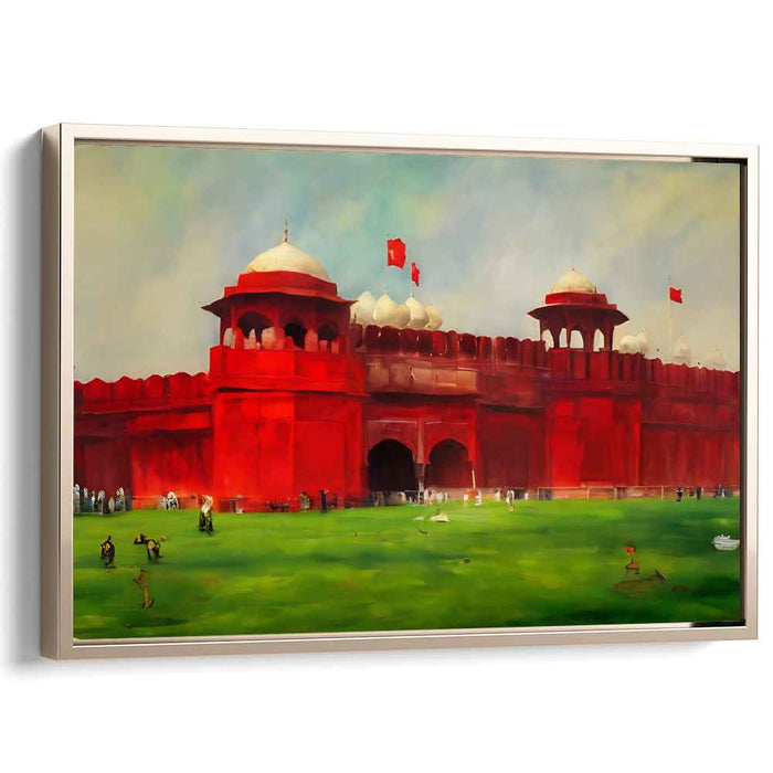 Ethereal Dawn at Red Fort: Historic Indian Landmark in Vivid Hues