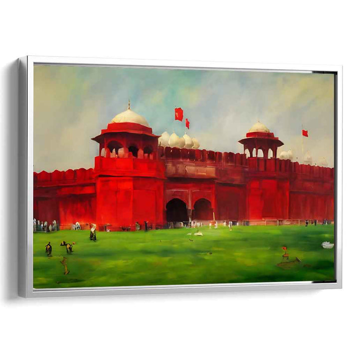 Ethereal Dawn at Red Fort: Historic Indian Landmark in Vivid Hues