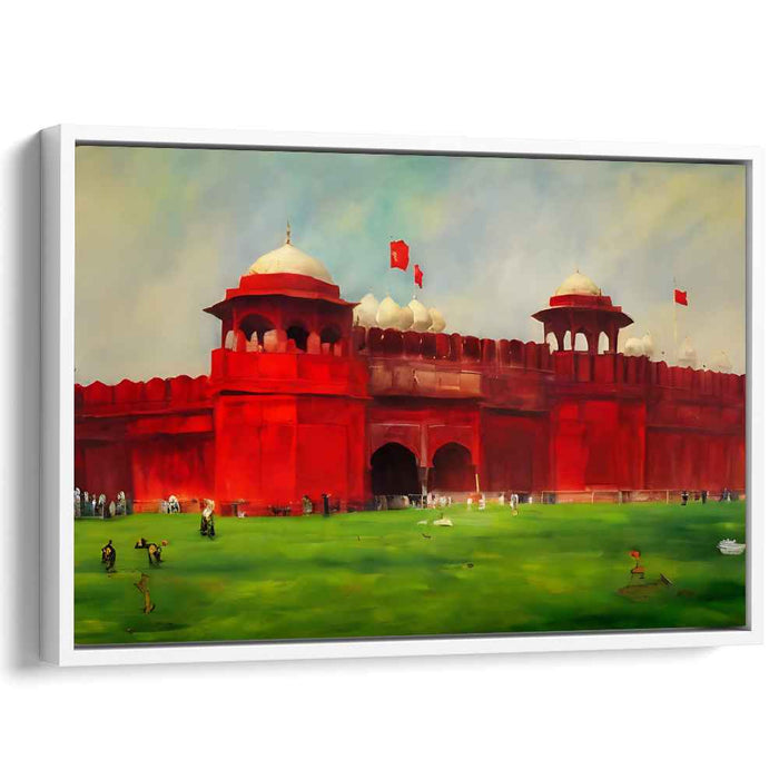 Ethereal Dawn at Red Fort: Historic Indian Landmark in Vivid Hues