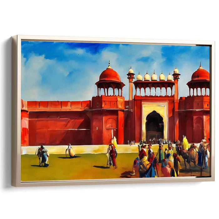 Majestic Mughal Fort: A Glimpse into History on Canvas