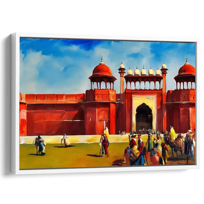 Majestic Mughal Fort: A Glimpse into History on Canvas