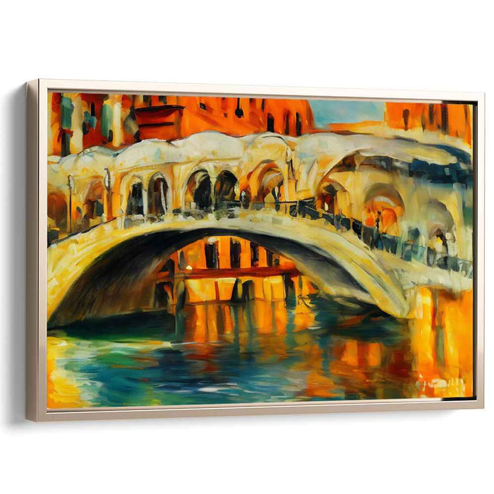 Dreamy Canals Symphony: Impressionist Venice Bridge Canvas Art Print