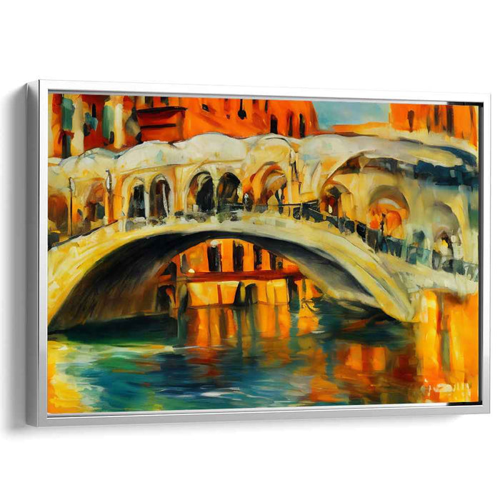 Dreamy Canals Symphony: Impressionist Venice Bridge Canvas Art Print