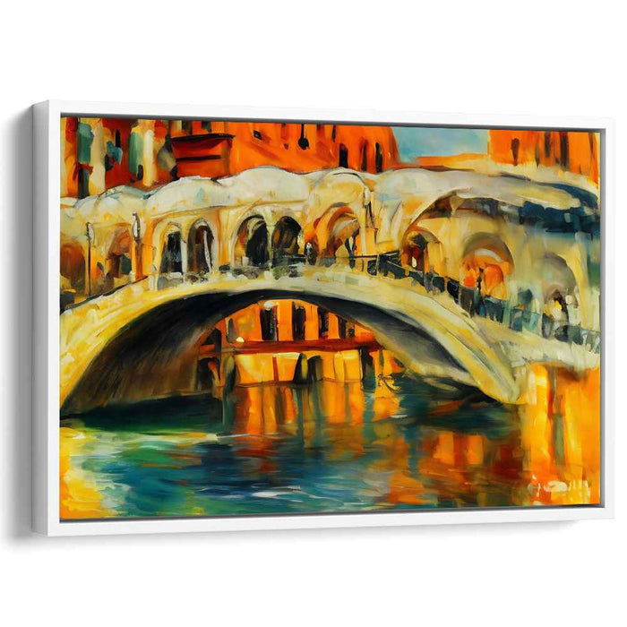 Dreamy Canals Symphony: Impressionist Venice Bridge Canvas Art Print