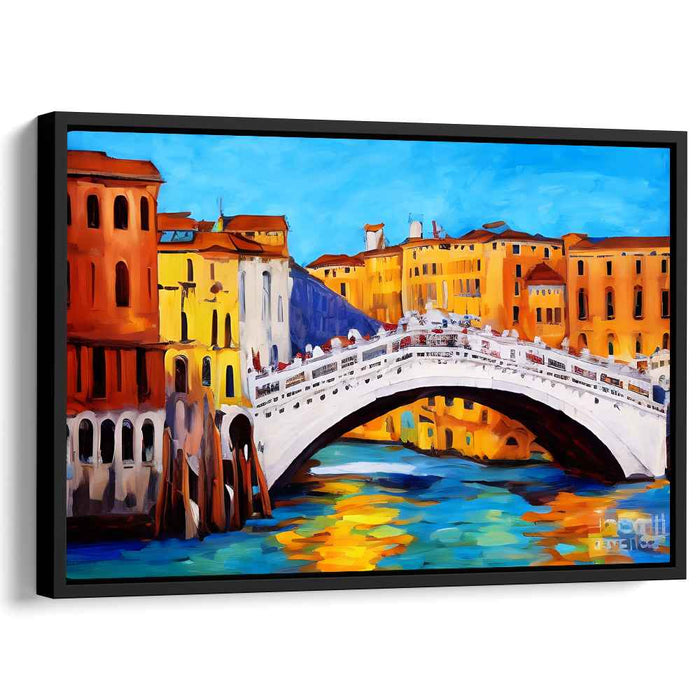 Echoes Of Venetian Waters: Vibrant Venice Bridge Canvas Art Print