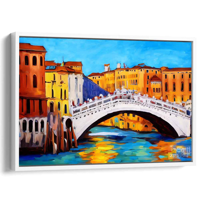 Echoes Of Venetian Waters: Vibrant Venice Bridge Canvas Art Print
