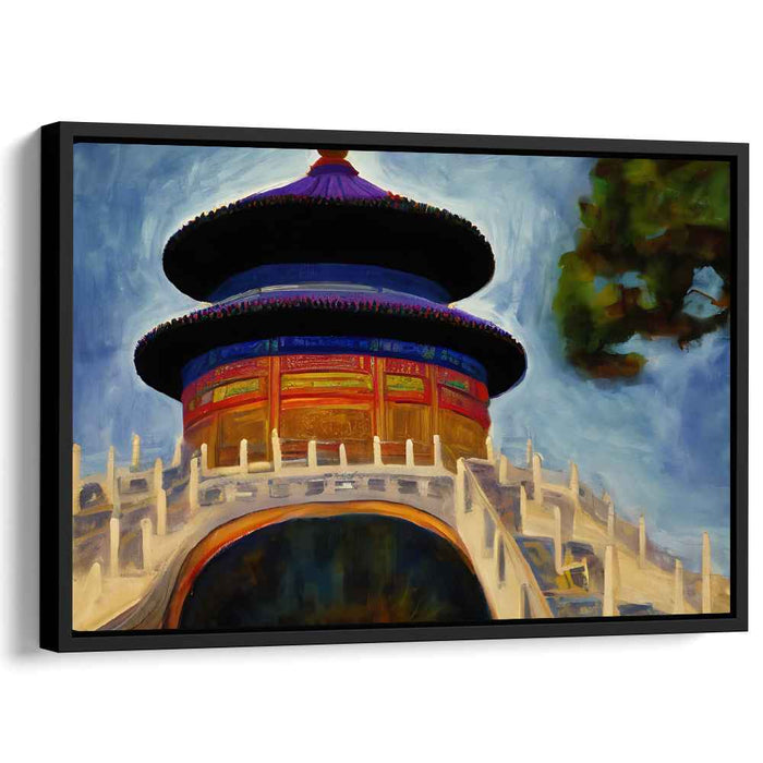 Contemporary Temple Sanctuary: Modern Realist Temple of Heaven Canvas Art