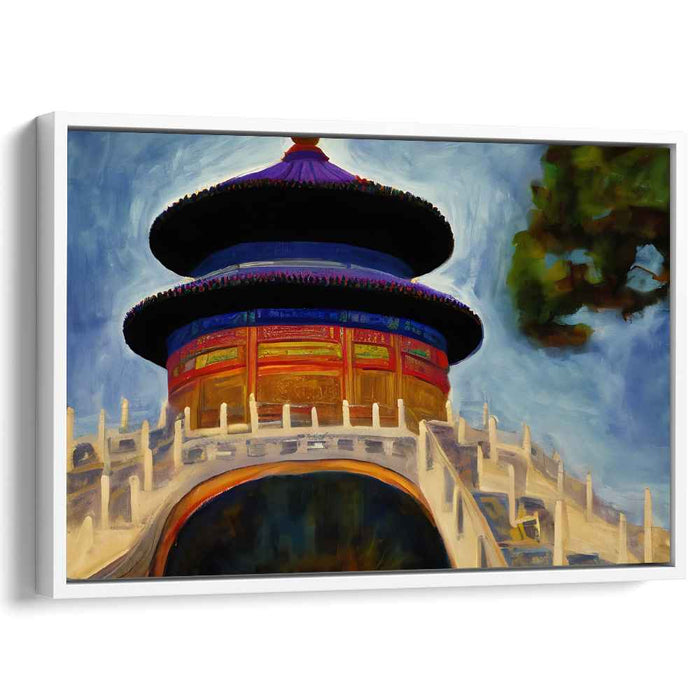 Contemporary Temple Sanctuary: Modern Realist Temple of Heaven Canvas Art