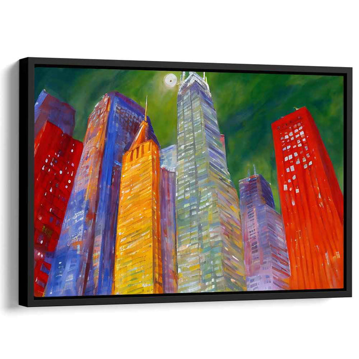 Cityscape Chroma: Vivid Urban Symphony Canvas Art Print
