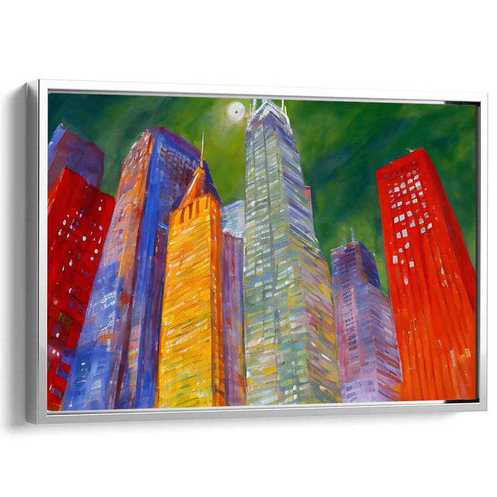 Cityscape Chroma: Vivid Urban Symphony Canvas Art Print
