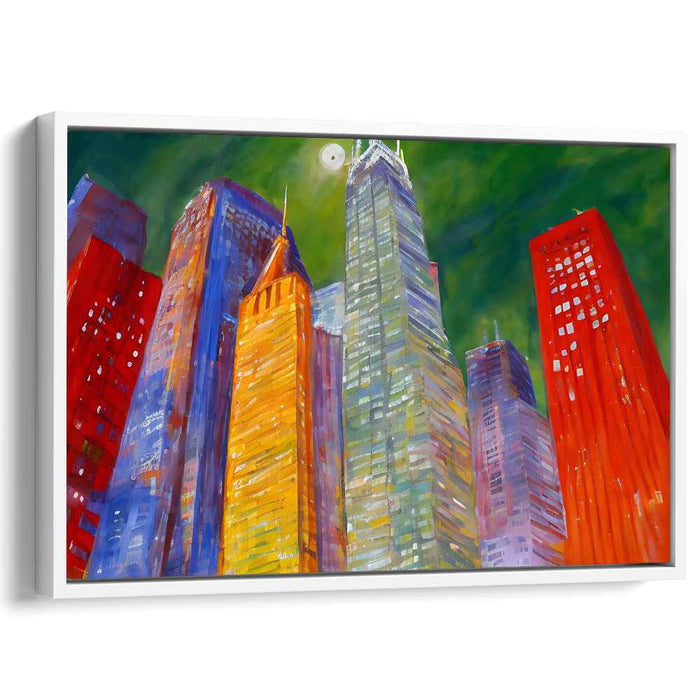 Cityscape Chroma: Vivid Urban Symphony Canvas Art Print