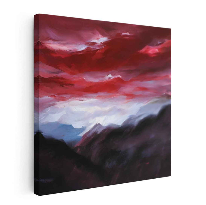 Stormy Skies Illuminate Horizon: Dramatic Landscape Canvas Art Print