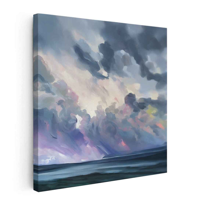 Whispers Of Timeless Horizon: Ethereal Sky and Sea Landscape Canvas Art