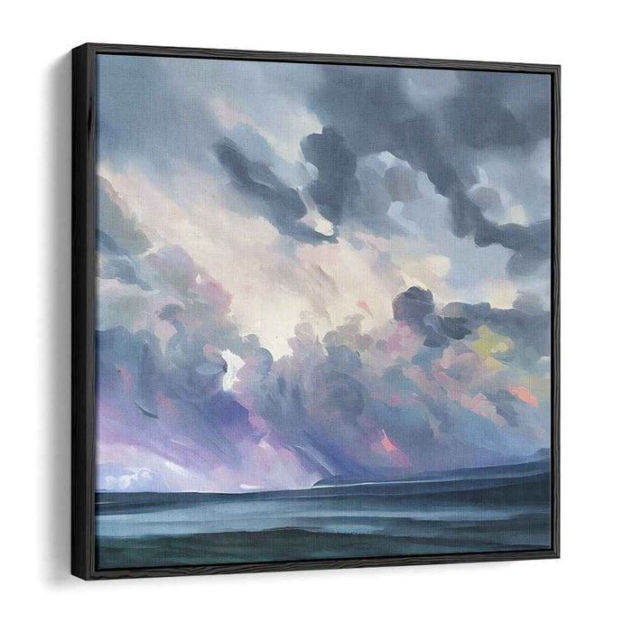 Whispers Of Timeless Horizon: Ethereal Sky and Sea Landscape Canvas Art