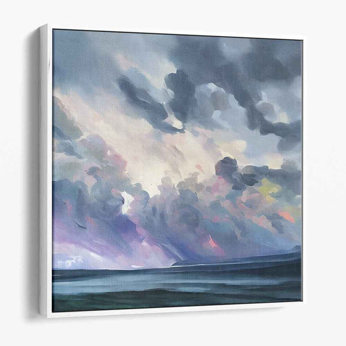 Whispers Of Timeless Horizon: Ethereal Sky and Sea Landscape Canvas Art