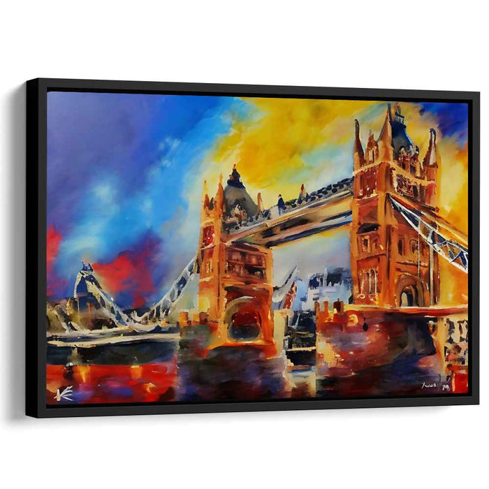 Chroma Bridge Dance: Tower Bridge in Vivid Colors Canvas Art