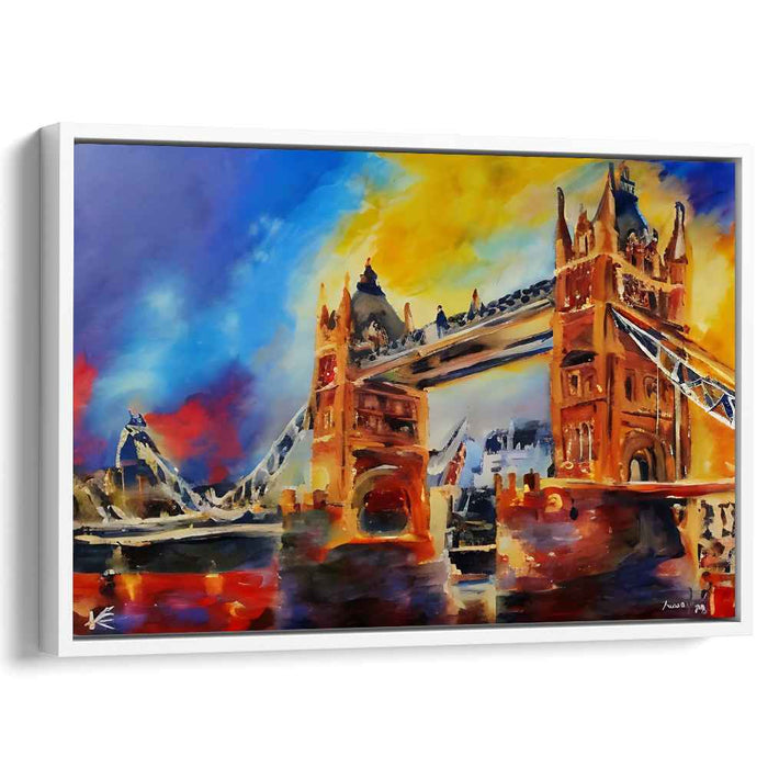 Chroma Bridge Dance: Tower Bridge in Vivid Colors Canvas Art