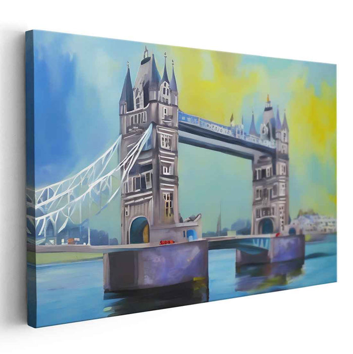 Colorful Span: Tower Bridge in Vibrant Hues Canvas Art Print