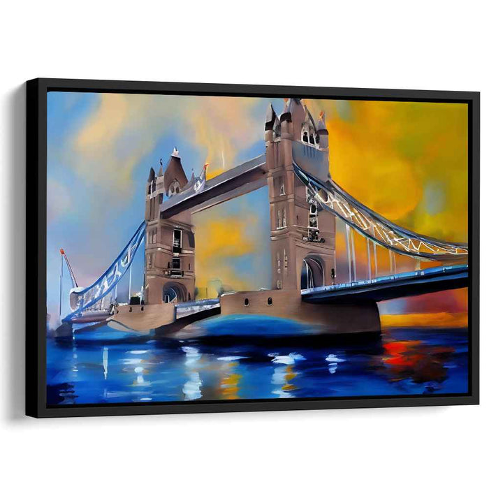 Urban Brushstrokes Evoke Impressions: Impressionist Tower Bridge Canvas Art Print