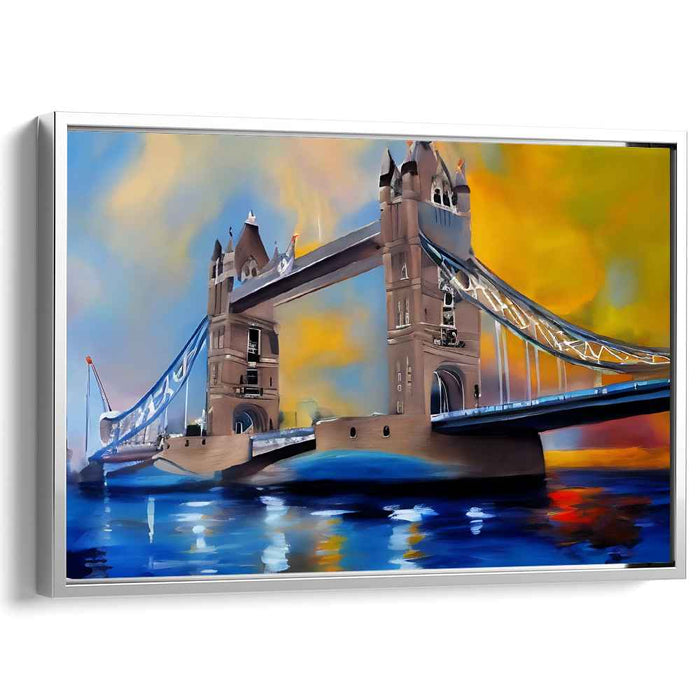 Urban Brushstrokes Evoke Impressions: Impressionist Tower Bridge Canvas Art Print