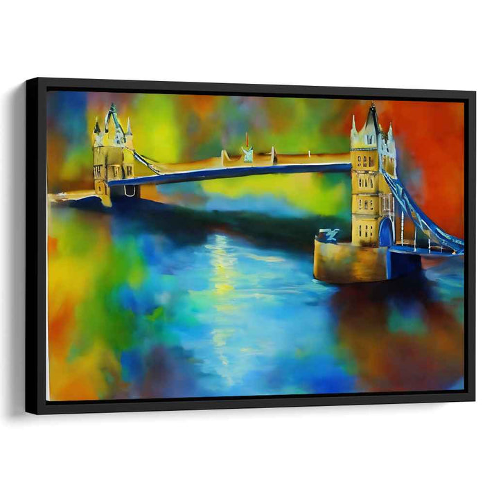 Tower Bridge Radiance: Vibrant Abstract Cityscape Canvas Art Print