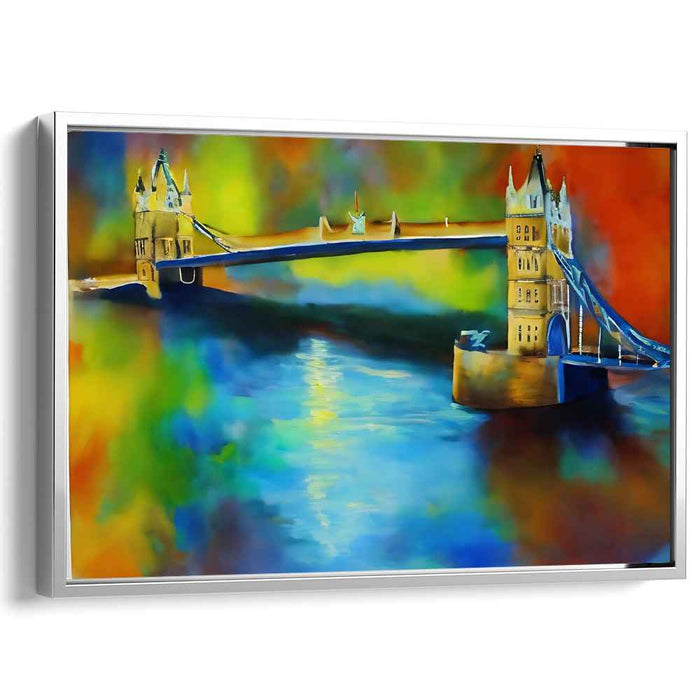 Tower Bridge Radiance: Vibrant Abstract Cityscape Canvas Art Print
