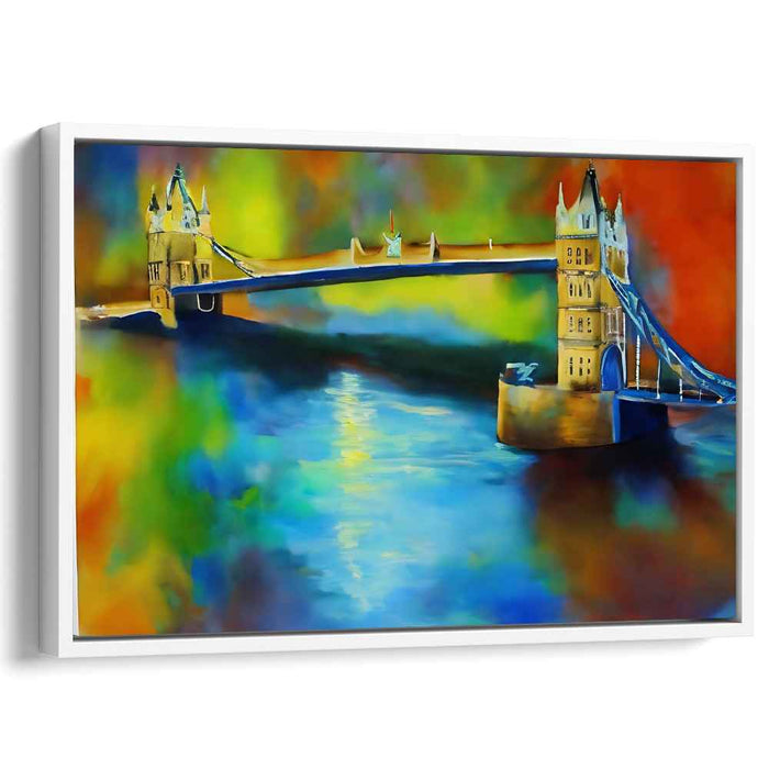 Tower Bridge Radiance: Vibrant Abstract Cityscape Canvas Art Print