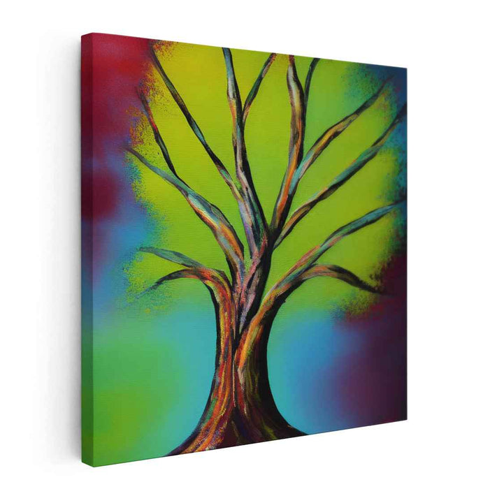 Vibrant Growth: Abstract Tree of Life Canvas Art Print