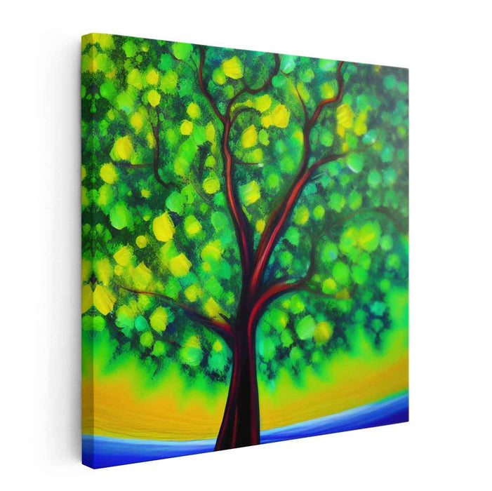 Serene Canopy: Contemporary Tree of Serenity Canvas Art Print