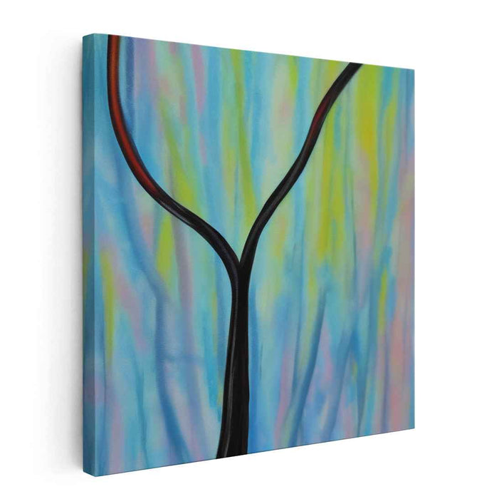 Ethereal Divisions: Serene Abstract Expressionist Canvas Art
