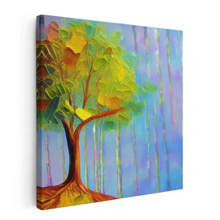 Whispers Of Leaves Dance: Abstract Nature Canvas Art Print