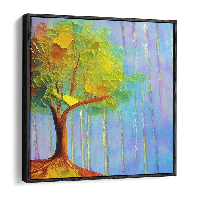 Whispers Of Leaves Dance: Abstract Nature Canvas Art Print