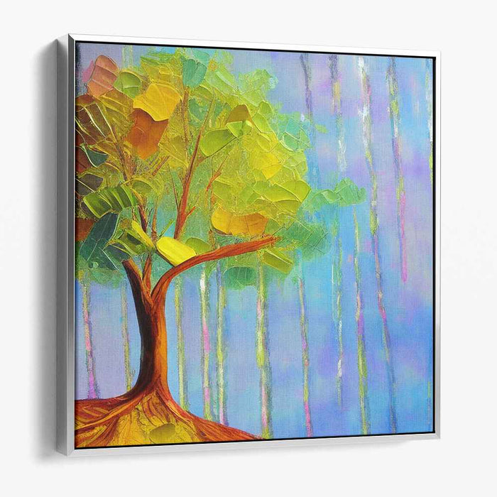 Whispers Of Leaves Dance: Abstract Nature Canvas Art Print