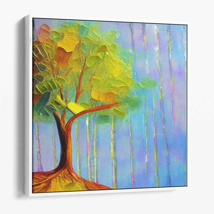 Whispers Of Leaves Dance: Abstract Nature Canvas Art Print