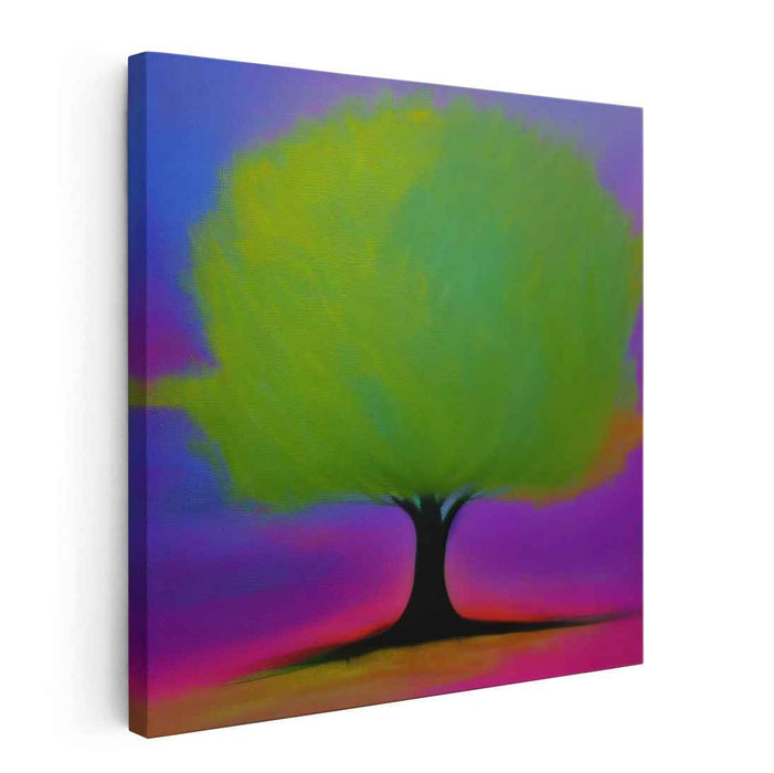 Ethereal Green: Dreamlike Tree Canvas Art