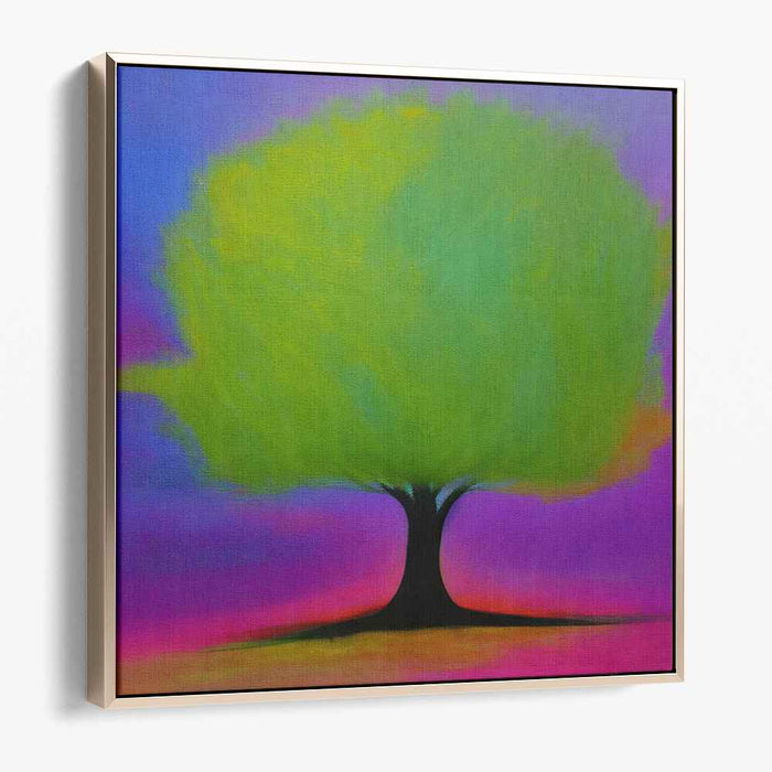 Ethereal Green: Dreamlike Tree Canvas Art