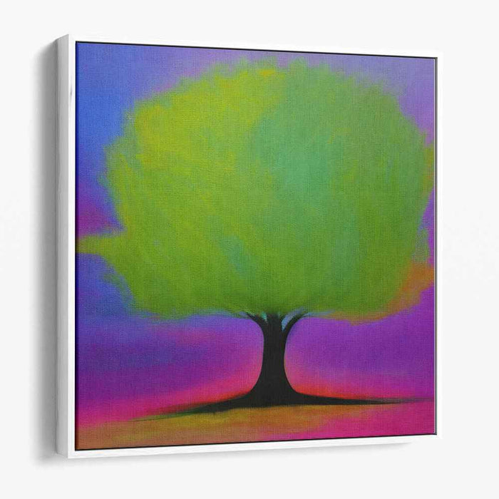 Ethereal Green: Dreamlike Tree Canvas Art