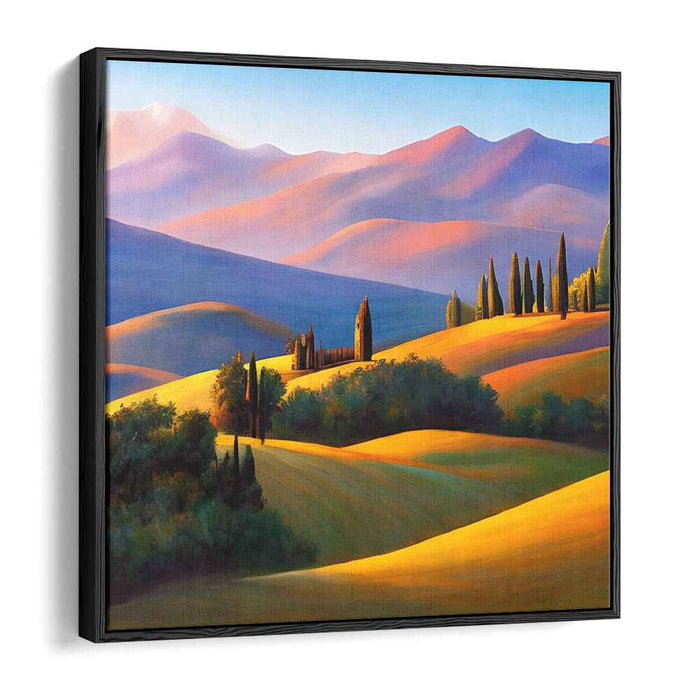 Chromatic Terrain Canvas Masterpiece: Vibrant Landscape Canvas Art