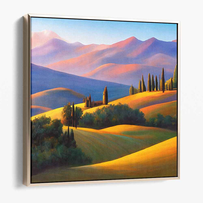 Chromatic Terrain Canvas Masterpiece: Vibrant Landscape Canvas Art