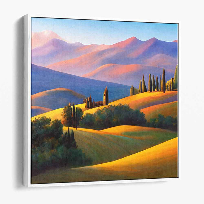 Chromatic Terrain Canvas Masterpiece: Vibrant Landscape Canvas Art