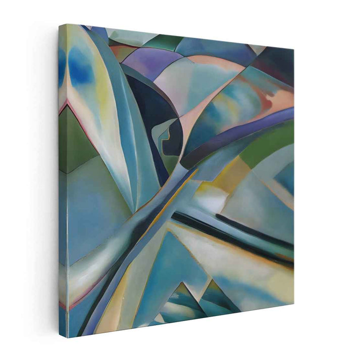 Dynamic Fluidity: Abstract Blue and Green Canvas Art Print