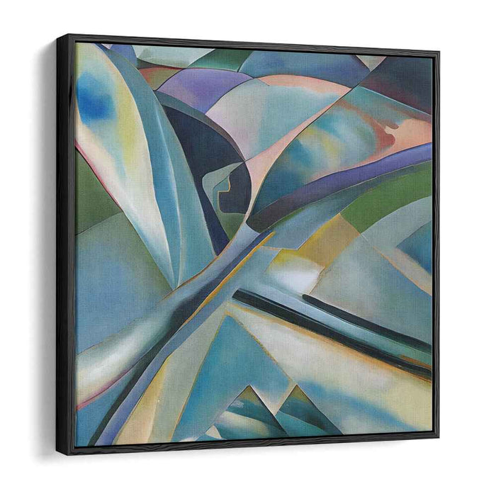 Dynamic Fluidity: Abstract Blue and Green Canvas Art Print
