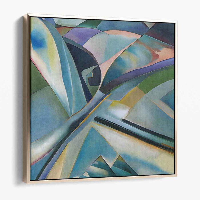 Dynamic Fluidity: Abstract Blue and Green Canvas Art Print