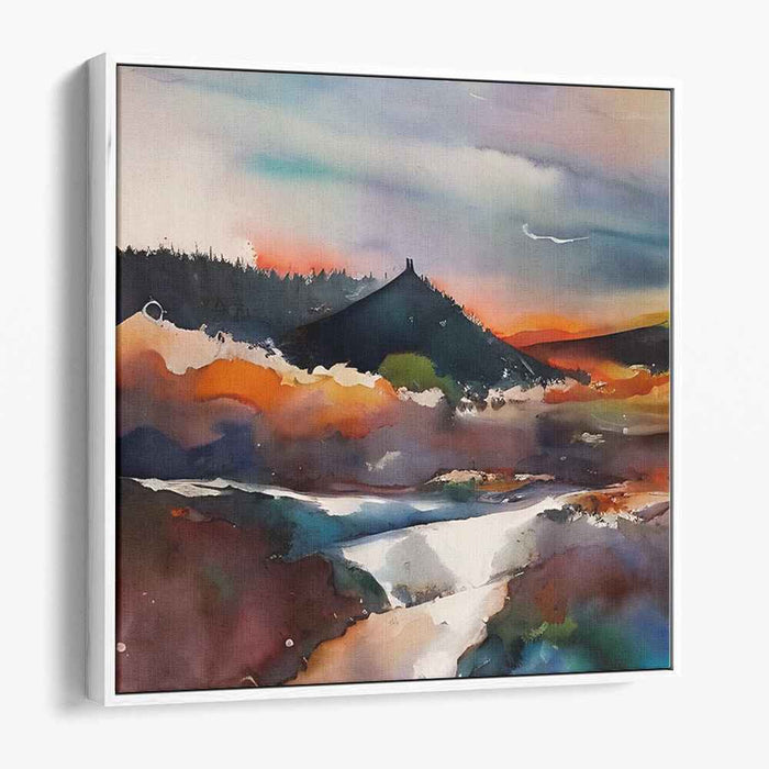 Surreal Summit Sonata: Dreamlike Mountain Landscape Canvas Art Print