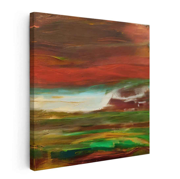 Echoes of Fall Symphony: Abstract Landscape in Rich Autumn Tones Canvas Art