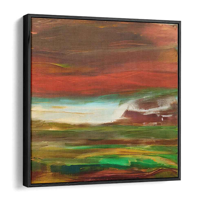 Echoes of Fall Symphony: Abstract Landscape in Rich Autumn Tones Canvas Art